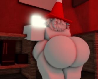 1girls 3d ass ass_focus bending_forward breasts bubble_ass bubble_butt computer_monitor cone_hat female goofylookin large_ass large_breasts leaning_on_table picture_frame roblox self_upload short_hair solo_female solo_focus strobili_(goofylookin) table white_hair white_skin