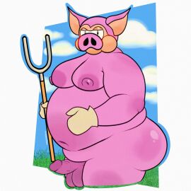 absurd_res anthro ass balls bedroom_eyes belly big_ass big_balls big_balls_small_penis_(connected) big_belly big_breasts big_butt big_nipples blush breasts clothing cloud digitalkibou domestic_pig genitals gloves gloves_only grass handwear handwear_only hi_res huge_ass huge_balls huge_belly huge_breasts huge_butt huge_thighs koma_pig looking_at_viewer male male_only male_with_breasts mammal moobs mostly_nude narrowed_eyes nipples nude overweight overweight_anthro overweight_male penis pig pink_body pink_cheeks pink_chest pink_nipples plant seductive sky small_penis solo suid suina sus_(pig) thick_thighs tomba!