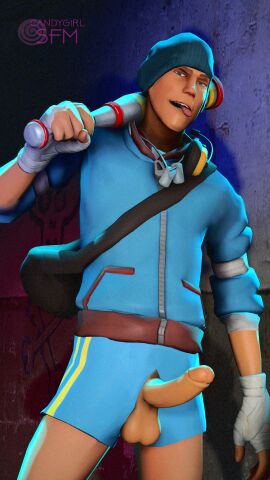 3d balls big_penis candygirlsfm holding_bat horny_male huge_balls male male_only penis scout_(team_fortress_2) sfm shorts solo source_filmmaker team_fortress_2 tongue_out