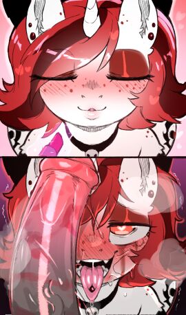after_fellatio after_oral after_sex animal_genitalia animal_penis anthro applying_makeup bedroom_eyes bell bell_collar black_collar blush blush_lines bodily_fluids close-up closed_eyes cold-blooded-twilight collar comic ear_piercing equid equine equine_genitalia equine_penis eye_through_hair eyelashes fangs female freckles fur genitals hair hasbro heart-shaped_pupils heart_eyes heart_symbol hi_res horn jingle_bell kiss_mark kiss_mark_on_penis lilith_(zajice) lipstick lipstick_on_penis makeup male mammal motion_lines my_little_pony mythological_creature mythological_equine mythology narrowed_eyes penis penis_on_face personal_grooming piercing red_hair running_makeup saliva saliva_on_penis seductive solo tears teeth teeth_showing telepathy tongue tongue_out tongue_piercing translucent translucent_hair unicorn white_body white_ears white_fur white_horn