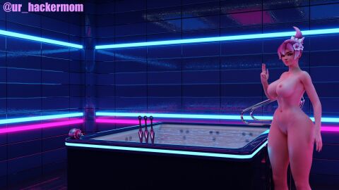 1girls 3d alternate_body_type alternate_breast_size alternate_version_available big_breasts breasts female female_focus female_only flower flower_in_hair highres huge_breasts japanese japanese_female kiriko_(overwatch) light-skinned_female light_skin nude nude_female overwatch overwatch_2 pink_hair pool sakura_kiriko self_upload standing thick_thighs ur_hackermom wide_hips