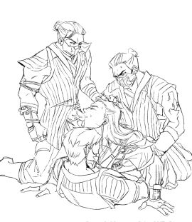 adoptive_siblings anal_sex angry_face angry_sex bi-han biceps blowjob brother brothers bun_hair foursome gay hair_grab incest kuai_liang male male_only masked_male mortal_kombat mortal_kombat_1_(2023) muscular muscular_male netherrealm_studios no_color partially_clothed penis scar scorpion_(mortal_kombat) shang_tsung smoke_(mortal_kombat) step-incest sub-zero sucking_penis sweat tattoo_on_arm technical_incest tomas_vrbada veiny_penis yaoi