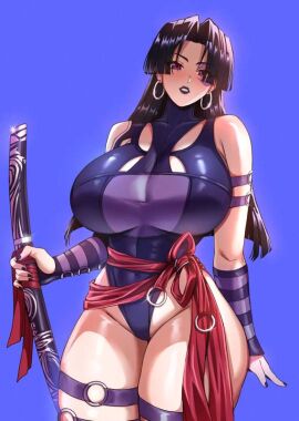 1girls asian_bimbo asian_female bare_arms bare_legs bare_shoulders bare_thighs big_breasts breasts clothed clothed_female clothing color female female_focus female_only hi_res large_breasts light-skinned_female light_skin long_hair marvel marvel_comics marvel_rivals paag psylocke psylocke_(sai)_(vengeance) ryuukusnpaiarts solo_female tagme thick_thighs x-men