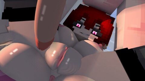 1boy 1girls 3d aita_(zheng_yi_miao) anus ass bedroom big_ass burgundy_hair demon demon_girl erect_nipples erect_penis female horns horny_female humanoid_penis looking_at_partner looking_at_penis looking_at_viewer looking_pleasured lying_on_bed male mine-imator minecraft nipples on_bed outside penis pink_eyes pointy_ears pov pussy smile spread_legs stockings tagme wet_pussy zheng_yi_miao