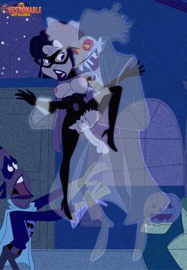 1boy 1girls balls big_penis breasts cucked cuckold disney disney_channel female garrett_krebs ghost halloween_costume licking_nipples male mask night nipples on_model penis pussy questionable red_eyes straight the_proud_family trudy_proud vagina vaginal_penetration yellow_sclera