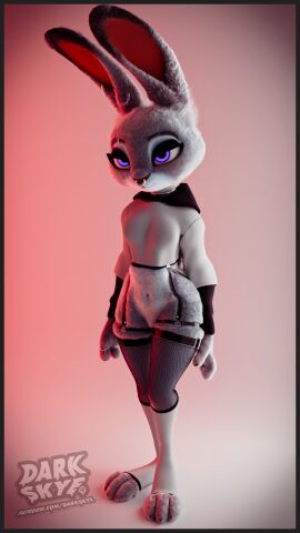 1girls 3d_(artwork) 9:16 alternative_fashion anthro bedroom_eyes big_ears blush breasts clothed clothing darkskye_(artist) digital_media_(artwork) disney ear_piercing eyebrow_piercing eyelashes facial_piercing featureless_breasts female fishnet_clothing fishnet_legwear footwear fur garter_belt garter_straps goth grey_body grey_fur hi_res hoodie judy_hopps lagomorph legwear leporid mammal multicolored_body multicolored_fur narrowed_eyes nose_piercing nose_ring piercing purple_eyes rabbit ring_piercing seductive simple_background socks solo standing toeless_footwear toeless_socks topwear two-tone_body two-tone_fur white_body white_fur zootopia