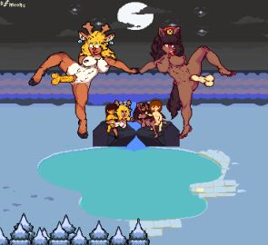 2025 2boys 2d 2girls animated anthro clover_(undertale_yellow) deltarune dmoons female femsub fur human human_dominating human_dominating_anthro kanako_(undertale_yellow) kris_(deltarune) male maledom newgrounds_username noelle_holiday nude nude_anthro nude_female nude_male pixel_animation pixel_art sex standing_sex tagme undertale undertale_(series) undertale_yellow