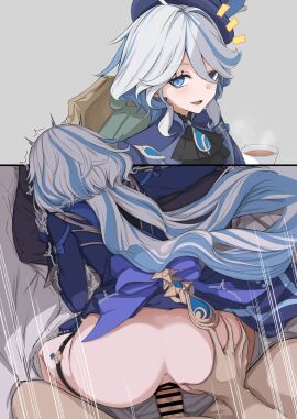 1boy 1girls censored female furina_(genshin_impact) genshin_impact male mashicono sex tagme