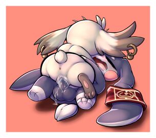 abby_(wuthering_waves) absurd_res anthro black_body black_fur blue_eyes blush bodily_fluids border bracelet c0c0_ouendan cum cum_in_pussy cum_inside duo ear_piercing ear_ring erection female female_on_top female_penetrated floppy_ears fur genital_fluids genitals hi_res honkai:_star_rail jewelry kuro_games lagomorph leporid looking_pleasured male male/female male_on_bottom male_penetrating male_penetrating_female mammal mihoyo on_bottom on_top one_eye_closed open_mouth penetration penile penile_penetration penis piercing pom-pom_(honkai:_star_rail) pussy rabbit ring_piercing sex simple_background vaginal_penetration white_body white_border white_fur wuthering_waves