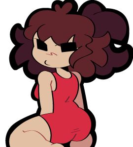 1girls ass back_view booty butt cute female female_only fnf friday_night_funkin girlfriend_(fnf) girlfriend_(friday_night_funkin) leithenol red_swimsuit swimsuit tagme