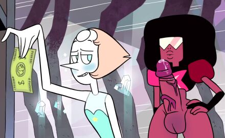 1futa 1girls 2024 accurate_art_style big_breasts blush breasts cartoon_network female futanari garnet_(steven_universe) gem_(species) intersex money nude_filter pearl_(steven_universe) penis screenshot self_upload steven_universe su_edits