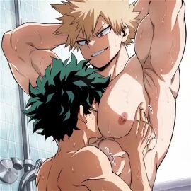 ai_generated hekaro izuku_midoriya katsuki_bakugou male male_only muscular_male my_hero_academia pervert tagme video