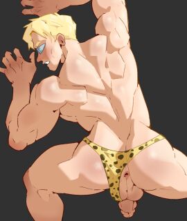 anus ass balls bara biceps blonde_hair daddy daspurplesong dilf gay gay_male jujutsu_kaisen kento_nanami male male_only masculine_male mature_male muscular muscular_male nude penis thong underwear yaoi