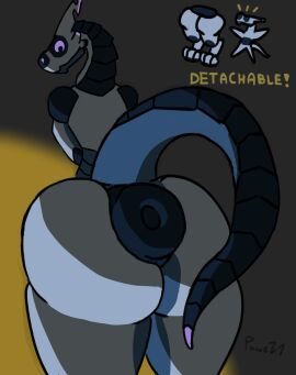 anthro anus ass big_anus big_ass big_butt blue_anus blue_body dark_anus dark_body hi_res huge_anus huge_ass huge_butt hyper hyper_anus hyper_ass hyper_butt looking_at_viewer looking_back male pawez1 presenting presenting_hindquarters puffy_anus purple_eyes rykuta solo synth_(vader-san) tail thick_tail thick_thighs visor