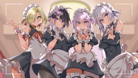 4boys ayase_yuzu femboy game_cg girls!_girls!_girls!? hayasaka_kaede kaduki_sena maid maid_uniform male male_only myosuki nanase_nagisa tagme visual_novel