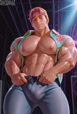 abby_(kpop_demon_hunters) bara gay kpop_demon_hunters male_only pink_hair tagme video