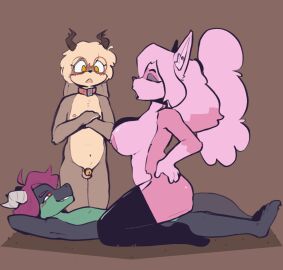 animated anthro bovid canid canine caprine chastity_cage chastity_device clothing cowgirl_position cuckold divucup dragon embarrassed female fox from_front_position group group_sex hi_res humanoid humiliation ike_(ikeywike) jasper_(ntr_throwaway) legwear male male/female mammal mythological_creature mythological_scalie mythology naomi_(ntr_throwaway) on_bottom on_top scalie sex thigh_highs threesome trio true_fox