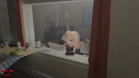 1boy 1girls 3d 3d_animation bed bedroom bedroom_sex black_hair curvy curvy_figure dark-skinned_male female fucked_silly goth goth_girl hi_res highres huge_ass huge_breasts indoors interracial large_breasts male/female nude older_female_and_younger_male original original_character pale-skinned_female sex straight sumthindifrnt sumthingextra69 tagme vaginal_penetration video