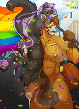 2023 animal_genitalia animal_penis anthro anus ass balls big_balls bodily_fluids cum cum_from_ass cum_from_penis cum_in_ass cum_inside duo equid equine equine_genitalia equine_penis flag gaping gaping_anus genital_fluids genitals hi_res holding_partner horse johnny_rock lafayette_skunk lgbt_pride lgbt_pride_month lifting_partner male male/male mammal mephitid muscular nipples nude pawpads penis pride_color_flag pride_colors pride_month rainbow_flag rainbow_pride_colors rainbow_pride_flag rainbow_symbol shawd skunk skunk_tail slightly_muscular slightly_muscular_anthro slightly_muscular_male