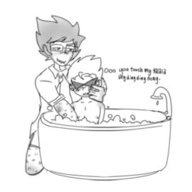 alpha_john_egbert bath bathing bathtub black-haired_male black_hair blonde-haired_male blonde_hair body_hair bro_strider clothed clothed_male dirk_strider drawingwithmyd glasses hair homestuck john_egbert male male_focus nude nude_male shades short-haired_male short_hair skinny spiky_hair sunglasses tie toony young