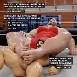 2boys balls bara comic gay hanzo helices3d male male/male male_only muscular muscular_male overwatch overwatch_2 reinhardt yaoi