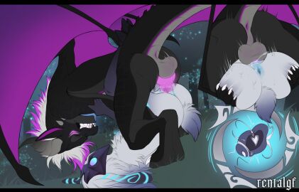 aggressive_fertilization anaconda_fertilization animal_genitalia animal_penis anthro ass balls black_body blue_insides bodily_fluids bovid breasts caprine clenched_teeth cum cum_in_pussy cum_inside cyanotic_epithelium dragon duo female from_front_position fur genital_fluids genitals glowing glowing_genitalia glowing_penis hi_res holding_butt horn impregnation kindred_(lol) knot knotting lamb_(lol) league_of_legends letterbox male male/female male_penetrating mammal mask mating_press mythological_creature mythological_scalie mythology penetration penile penile_penetration penis penis_in_pussy purple_penis pussy rentalgf riot_games scalie sex sheep syl_(synyadriel) tail teeth tencent vaginal_penetration wearing_mask white_body white_fur wings