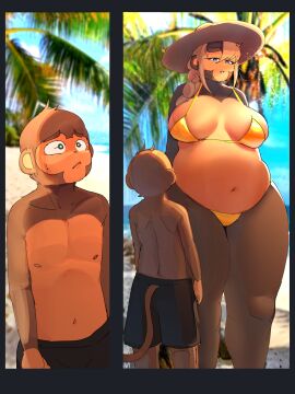 1boy 1girls admiral_brickell anthro bikini bloons_tower_defense bottom_heavy dexie93 female haplorhine male milf mommy monkey monkey_boy monkey_girl nervous primate shorter_male smaller_male swimsuit taller_female thick_thighs wide_hips