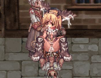 1girls 3boys animated artist_request assassin_cross assassin_cross_(ragnarok_online) blonde_hair boots clothed_sex clothing cowgirl_position cum cum_in_mouth cum_inside double_penetration female female_on_top foursome male mmmf_foursome oral pixel_animation pixel_art pussy ragnarok_online vaginal_penetration
