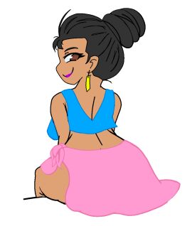 1girls ass big_ass big_breasts black_hair breasts brown_eyes dark-skinned_female dark_skin female flor_nei_(nenei) milf nenei original original_character