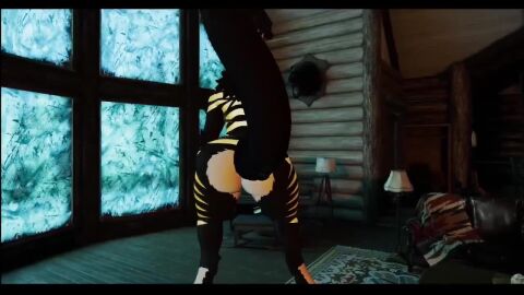 anthro big_ass black_fur feline huge_ass seductive shaking_ass slapping_ass slapping_butt slapping_own_ass tagme thick_ass twerking twerking_at_viewer vbad_catt video vrchat vrchat_avatar yellow_fur