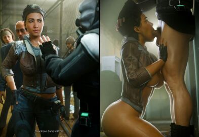 1boy 1girls 3d akkonsfw alyx_vance ass background_character big_breasts blowjob bottomless bottomless_female bottomless_male breasts breasts_out citizen_(half-life_2) civil_protection_(half-life_series) clothed clothed_female clothing combine_(half-life_series) dark-skinned_female dark_skin dialogue english_text fellatio female female_focus female_penetrated functionally_nude functionally_nude_female functionally_nude_male half-life:_alyx half-life_(series) half-life_2 hand_on_head human human_female human_male human_only human_penetrated human_penetrating human_penetrating_female human_penetrating_human imminent_sex instant_loss_2koma jacket jeans kneeling kneeling_oral_position light-skinned_male light_skin male male/female male_penetrating male_penetrating_female male_penetrating_human nipples nude open_clothes open_shirt oral oral_penetration oral_sex penetration penis penis_in_mouth questionable_consent straight tagme text tits_out