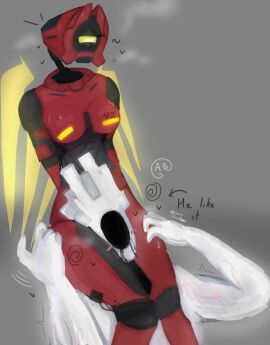 faceless_male legs_crossed legs_together male minos_prime_(ultrakill) one_eye_closed thighs ultrakill v2_(ultrakill)