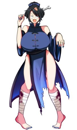 30th_video_rentals alternate_breast_size ass big_ass big_breasts big_butt bikini black_hair breasts cleavage color curvy female female_focus female_only halloween halloween_costume head huge_breasts hyper indie_virtual_youtuber jiangshi kataochi_chuuko kataoti_30 large_breasts looking_at_viewer nakako_kataochi ofuda plump posing short_hair smile solo solo_female top_heavy virtual_youtuber wide_hips