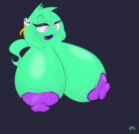 accessory areola ball_with_boobs ball_with_hyper_features big_areola big_breasts big_nipples blush blush_lines boo_(mario) breasts cung eyelashes eyeliner fangs female freckled_breasts freckles ghost green_body green_skin hair hair_accessory hairpin hi_res huge_breasts hyper hyper_breasts makeup mario_(series) nintendo nipples open_mouth pink_eyes purple_nipples simple_background smile solo sphere_creature spiky_hair spirit super_mario_bros. tail teeth waddling_head