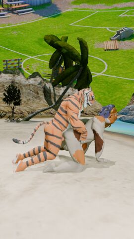 3d anthro anthro_on_anthro anthro_only ass beach calico_cat ejejhajsheusususu feline fortnite fortnite:_battle_royale fur furry furry_only gay gay_male gay_sex malakisuglypotato_(artlist) male male/male male_focus male_only meowscles meowscles_(fortnite) oscar_(fortnite) penis purrdaise_meowscles tail tiger