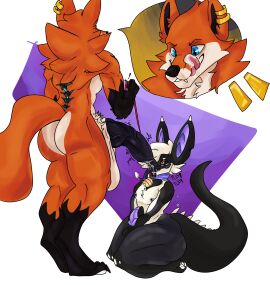 aluei animal_genitalia animal_penis anthro arms_between_legs ass balls bat bell bell_collar ben_(samson) big_ass big_balls big_butt big_penis blue_eyes bodily_fluids canid canine canine_genitalia canine_penis canis claws collar duo ear_piercing fangs fox fur genital_fluids genitals hi_res huge_balls huge_cock hybrid kneeling leash leash_pull licking licking_lips male male/male mammal muscular muscular_male nipple_piercing nipples oral penile penis penis_lick piercing precum saliva sex simple_background smile spiked_tail spikes spikes_(anatomy) spine tail teeth thick_thighs throbbing tongue valk_(aluei) vein veiny_penis wolf