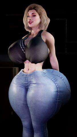 3d 3d_(artwork) abs ass big_ass big_breasts big_butt big_thighs blonde-haired_female blonde_hair breasts brown_eyes bubble_ass bubble_butt clothed clothed_female fat_ass female female_focus female_only fit fit_female focus gigantic_ass hourglass_figure huge_ass huge_breasts huge_butt huge_thighs jeans lips lipstick massive_ass natural_breasts short_hair thick_ass thick_thighs tight_clothing topwear virtamate wide_hips