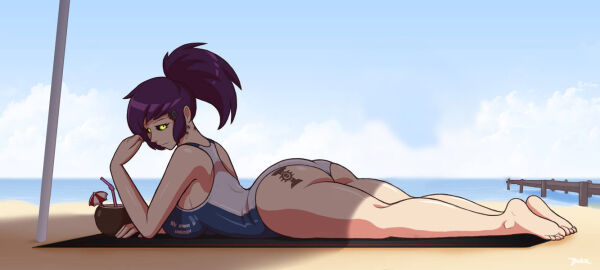 1girls ass beach beach_towel beverage big_ass big_breasts black_eyes black_sclera blazbaros breasts bubble_ass bubble_butt coconut coconut_drink drink female female_only imperium_of_man inquisition_(warhammer_40k) inquisitor_(warhammer_40k) leotard long_hair lying lying_down lying_on_stomach lying_on_towel ocean ocean_background ponytail purple_hair shade solo solo_female solo_focus swimsuit swimwear tattoo tattoo_on_ass thick_thighs towel umbrella unusual_eyes warhammer_(franchise) warhammer_40k wide_hips yellow_eyes yellow_pupils