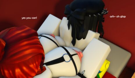 1girls 2futas 3d anal anal_insertion anal_sex artist_request ass balls big_ass big_breasts big_penis black_hair breasts dialogue double_penetration english_text female futa_on_female futanari huge_balls huge_breasts huge_cock intersex lesbian penetration penis pumpkinlesspie pussy roblox roblox_avatar robloxian source_request text thick_thighs threesome vaginal_penetration white_body