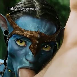 3d ai_female ai_generated alien alien_girl avatar avatar:_the_way_of_water blowjob blue_skinned_female cumshot cumshot_on_face deepthroat female interspecies milf na'vi neytiri oral rower sloppy_blowjob slut tagme video
