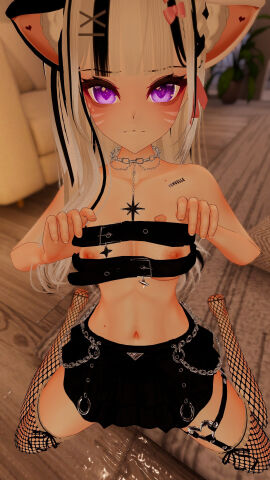 anime female neko nipples nude nude_female vrchat