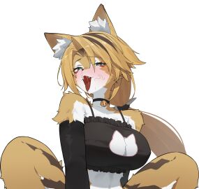 absurd_res ahe_gao animal_humanoid anthro armwear bell big_breasts blonde_hair breasts cat_cutout cat_humanoid choker clothing collar cute_fangs elbow_gloves fangs felid felid_humanoid feline feline_humanoid female flasso fur gloves green_eyes hair handwear heart_eyes heart_symbol hi_res humanoid in_heat inner_ear_fluff jewelry jingle_bell lingerie long_hair looking_pleasured mammal mammal_humanoid mihoyo multicolored_body multicolored_fur naughty_face necklace pulchra_(zenless_zone_zero) pulchra_fellini solo spread_legs spreading stray_pubic_hair suggestive teeth thick_thighs thiren tongue tongue_out torogao tuft two-tone_body two-tone_fur white_body white_fur yellow_body yellow_fur zenless_zone_zero