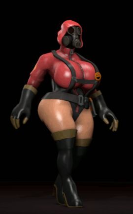1girls 3d animated female female_only fempyro high_heel_boots high_heels human human_female human_only loop schwacker solo tagme team_fortress_2 walking