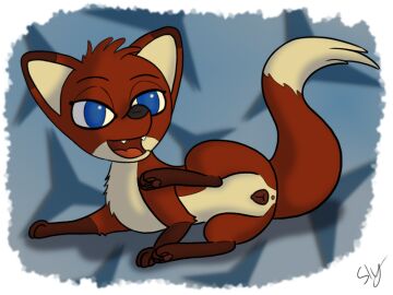 3_toes animal_genitalia animal_pussy animal_vulva anus ass blue_eyes canid canine canine_genitalia canine_pussy canine_vulva colored cute_fangs day digital_media_(artwork) dipstick_tail english_text fangs feet female feral fox fur genitals head_tuft jungledyret_hugo looking_at_viewer mammal markings open_mouth pawpads paws presenting presenting_anus presenting_hindquarters presenting_pussy presenting_vulva pussy red_body red_fur rita_(jungledyret) shaded signature simple_background slysocx solo spread_legs spreading tagme tail tail_markings teeth text toes tongue tuft vulva