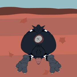 anal anal_sex anthro ass ass_focus avian bird brawl_stars butt_focus corvid corvus_(genus) crookedcrow crow crow_(brawl_stars) feet feet_apart gay gray_(brawl_stars) hi_res male oscine passerine penetration supercell_(company) through_wall