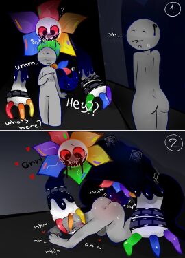 :3 anon black_slime blood_on_penis comic cum dandy's_world dandy_(dandy's_world) doggy_style english_text flower game hard_sex heart_eyes heart_symbol holding_head horny horny_male in_the_dark inevitable_rape inevitable_sex injury lapochka male moan moaning monster nonhuman penis pinned_to_floor precum precum_drip precum_on_penis question_mark roblox roblox_game scary sex sharp_fingernails sharp_nails sharp_teeth slime tentacle tentacle_dick tentacle_penis tentacle_rape tentacle_sex twisted_dandy_(dandy's_world)