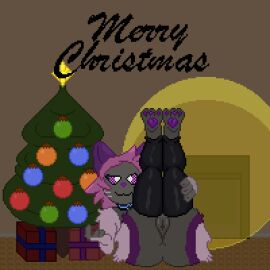 animal_genitalia animal_penis animated ass cheek_tuft christmas claws collar digital_media_(artwork) domestic_cat eclipsethedrone facial_tuft feet felid feline felis genitals holidays male mammal penis pixel_(artwork) pixel_animation rule_63 short_playtime simple_background thunkytank tuft