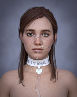 3d athletic athletic_female bare_shoulders blue_eyes brown_hair choker cum cum_on_face ellie_(the_last_of_us) ellie_williams female female_focus female_only freckles long_hair mugshot nina3dx tagme the_last_of_us the_last_of_us_2