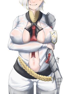 biting_lip biting_own_lip kromer_(limbus_company) limbus_company project_moon tagme