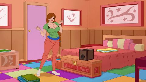 animated ass big_ass big_breasts breasts brown_hair discreenvision female game_cg inusen milf_boom tagme